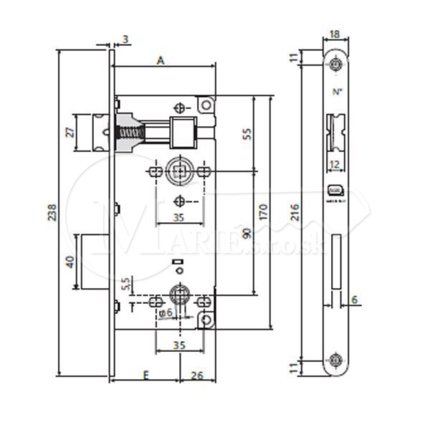 ZZ AGB WC90/50/18/238 6x6 598.50.06 Ni
