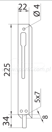 Zástrč Fapim 3722BA 225x22x8 siva 34mm