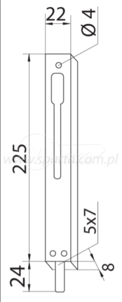 Zástrč Fapim 3722B 225x22x8 sivý