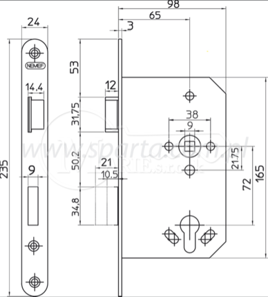 ZZ Nemef 1769/46 72/65/24/9x9 L del.ore