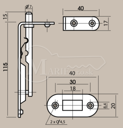 Zástrč dverová 4FF 060 47