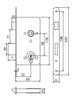 ZZ Metal-plast ZZB3 V90/22 pravý