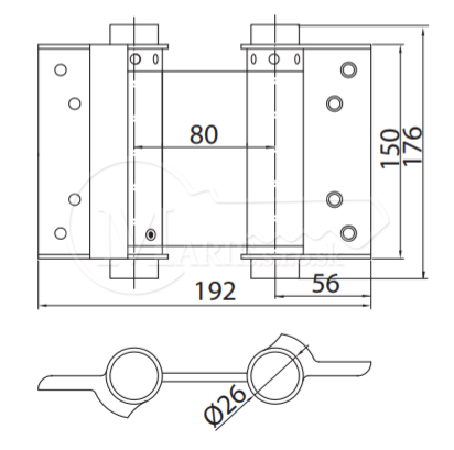 Záves na lietačky 150mm Metal plast ZZ