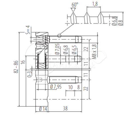 Záves Pol-soft 14mm 3D regulovaný bie.zn