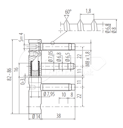 Záves Pol-soft 14mm 3D regulovaný žl.zin