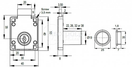 Zámok Siso X950 19x22,35 Lavy 14.01.095