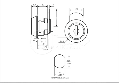 Zámok Euro-locks LF23R stredný