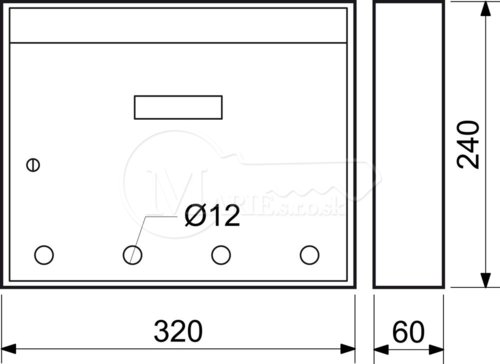 Schránka RI BK.24.D.BM 320x240x60 biela
