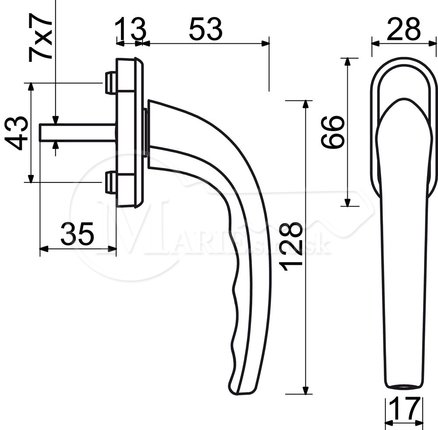 Okenná kľučka RI RHW.007 F9016