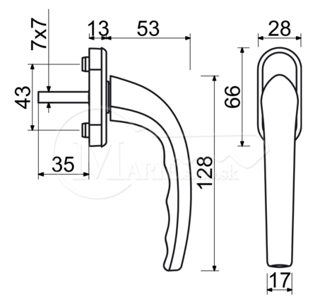 Okenná kľučka RI RHW.007 F7016