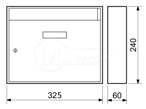 Panel bez dier 325x240x60 hnedá