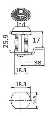 Zámok Mesan 050-19x17/25 vyhn. záv.