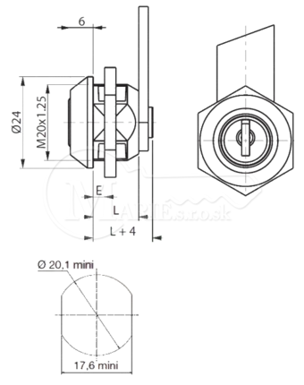 Zámok Ronis 01700-29/151.01 plast.kľúč