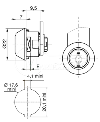 Zámok Ronis 04900-01/102.01 3mm