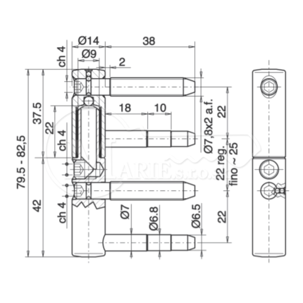 Záves 495-140 Exacta 14mm