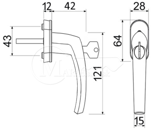 Zamyk euro okenná RI RHW.011.L.F9016 SU