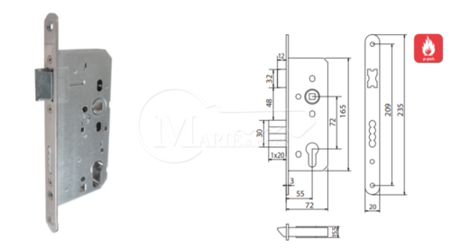 ZZ Abloy 72/55/20/235 9mm PP