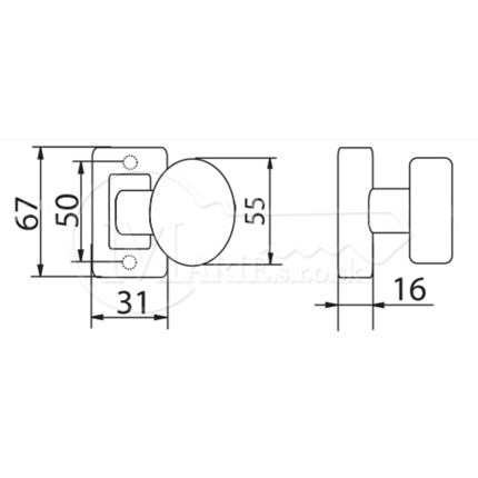 Kovanie COMFORT A3060 AS-K2 Guľa BIELA