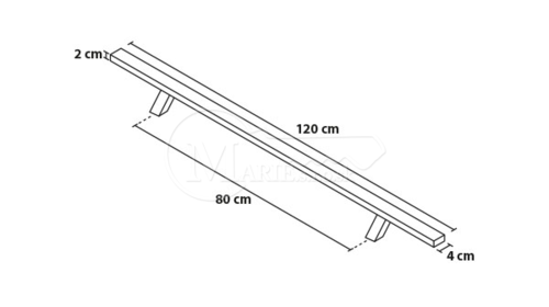 Madlo ANTABA 120CM jed.str. hran.rovné