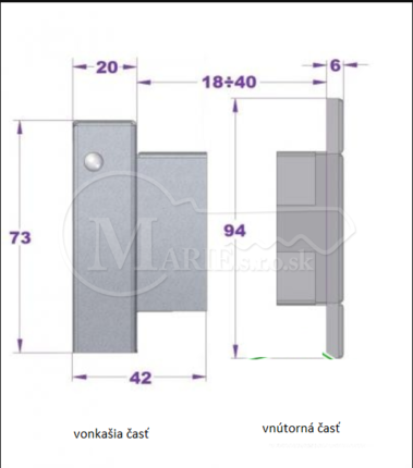 Vhod WRZ1 hnedý 304x73mm