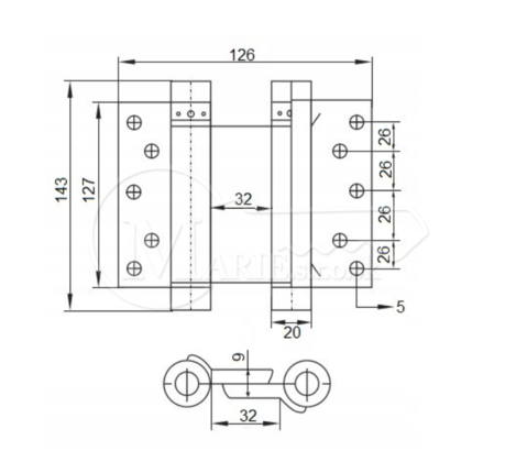 Záves na lietačky 125mm Ms