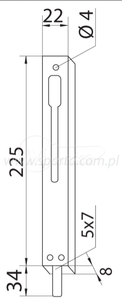 Zástrč Fapim 3722BA 225x22x8 siva 34mm