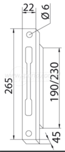Zástrč MASTER BREV 265x22x45 zadl. strie