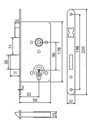 ZZ Metal-plast ZZB3 V90/22 ľavý