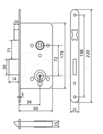 ZZ Metal-plast ZZB1 72/34/22 pravý