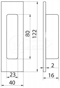 Úchytka vpustená SP 122x39 Ni/sat