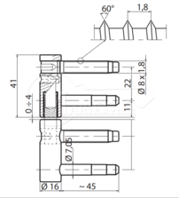 Záves Pol-soft 16mm 3D regulovaný žl.zin