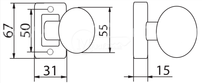 Kovanie COMFORT A3060 AS-K2 Guľa Striebo