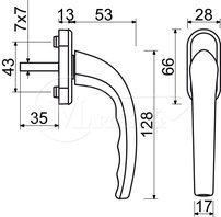 Okenná kľučka RI RHW.007 F9016