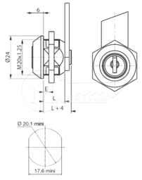 Zámok Ronis 01700-29/151.01 plast.kľúč
