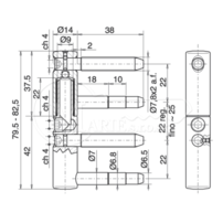 Záves 495-140 Exacta 14mm