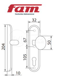 Kov FAM K+M 92/204/32 13941 Biela prava