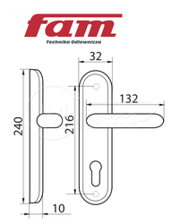 Kov FAM K+K 85/240/32 chrom/mat prava