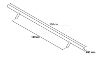 Madlo ANTABA 150CM jed.str. okr.vyhnuté