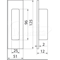 Úchytka vpustená obĺžnik 125x51 FH204